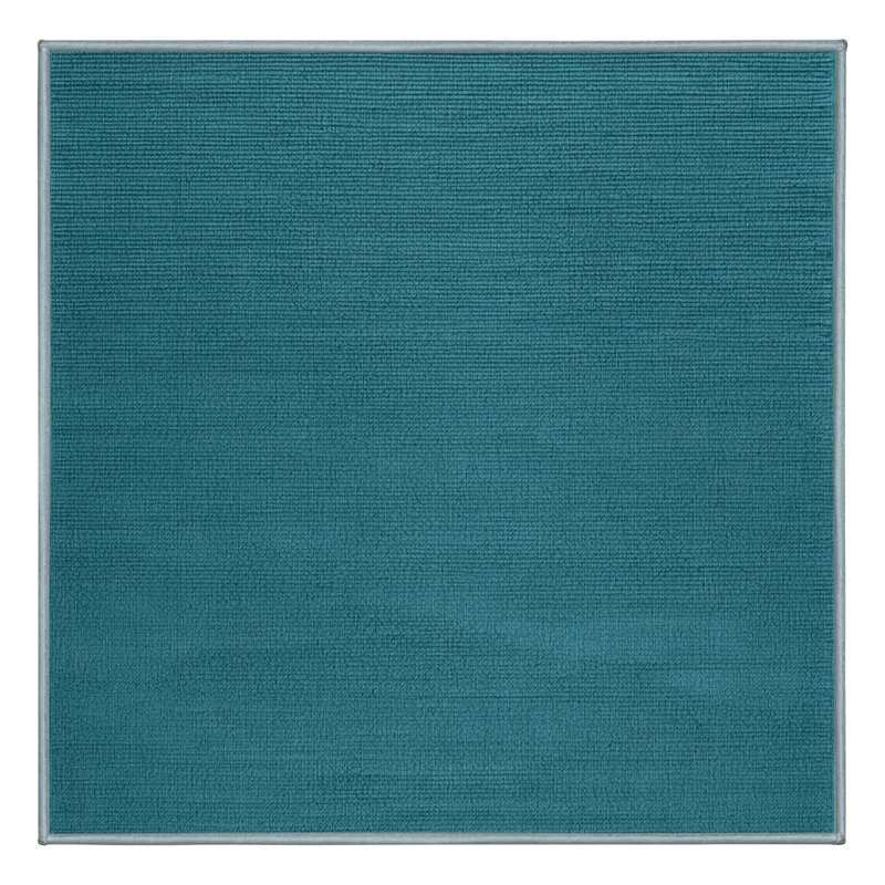 Tapis bleu uni lavable à la machine, Carré 4 pi