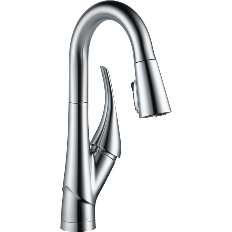 Esque Pull Down Single Handle Kitchen Faucet, Arctic Stainless