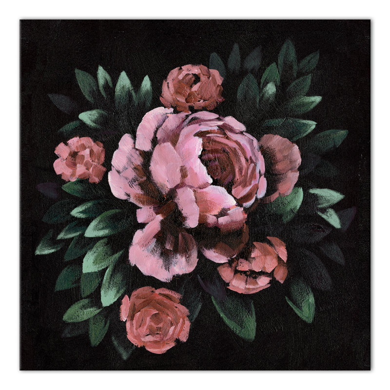 Dark Moody Florals 24x24 Canvas Wall Art