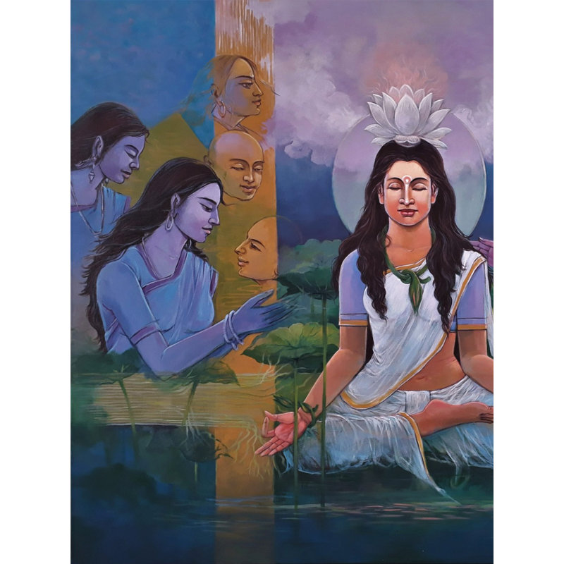 Antah Yatra - Méditation spirituelle | Acrylique sur toile | Par Suneel Kumar Singh