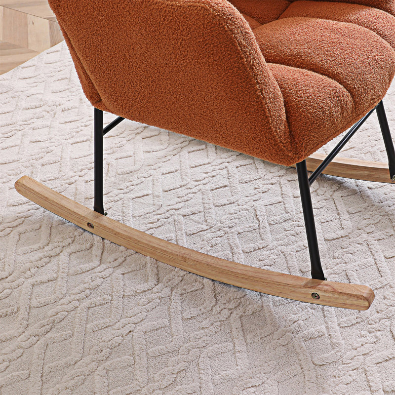 Chaise d'appoint rembourrée Rocking Chair, Orange