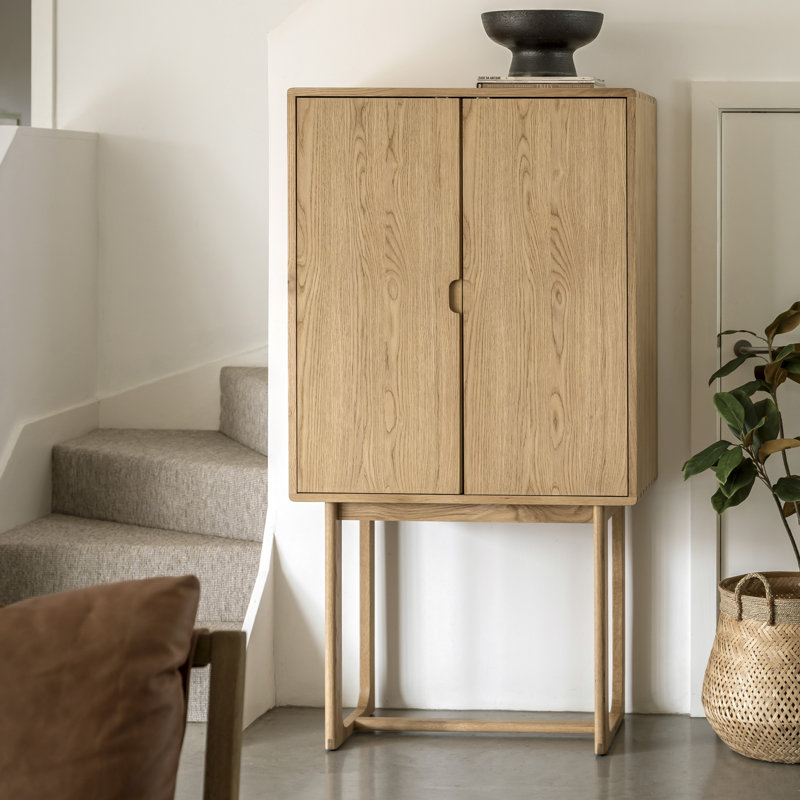 Navarius 45cm Bar Cabinet, Natural