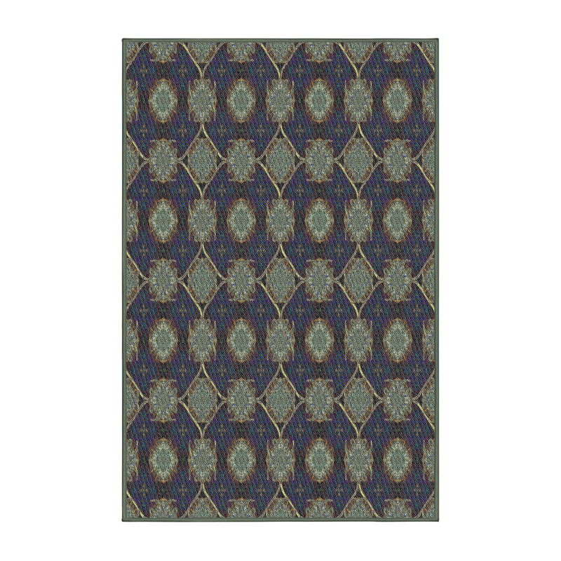 Tapis gris / vert Power Loom, Rectangle 5 pi x 7 pi
