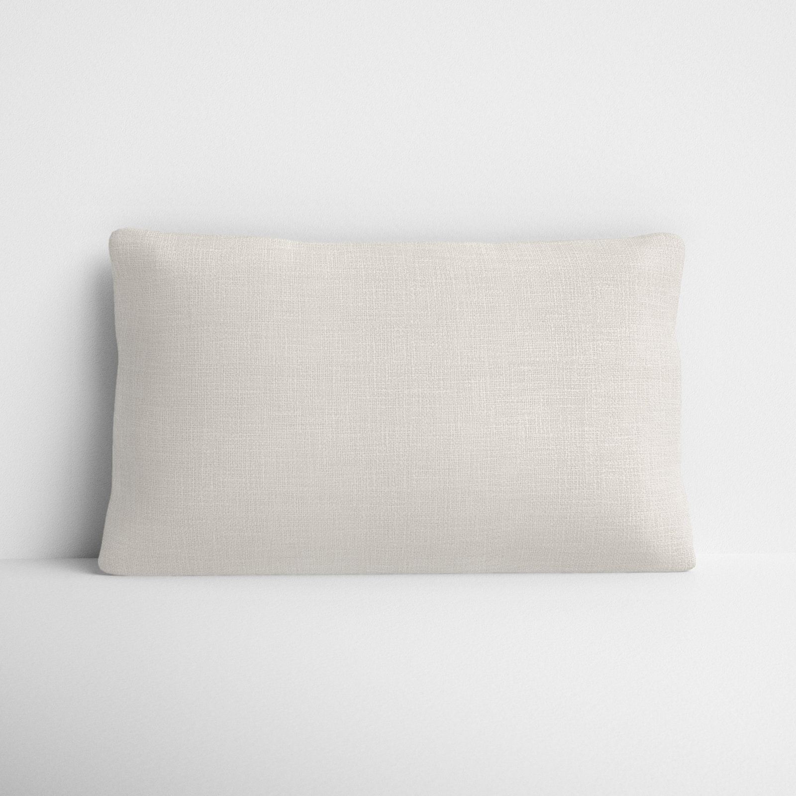 Ruzmira Cotton Lumbar Throw Pillow, White