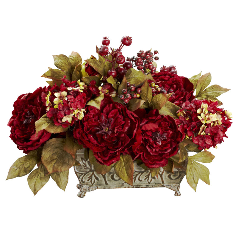 18 " Faux Peony in Planter