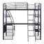 Lit mezzanine avec bureau en forme de L, 4 tablettes et ports USB, lit en métal moderne avec chargement sans fil-584859055-584859088