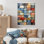 «Colorful Earth Colors Tiles II», art mural en métal abstrait