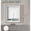 Miroir de salle de bain blanc avec cadre en fer blanc et brouillard-2077845404