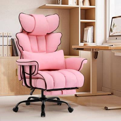 Faux Leather Upholstered High Back Executive Office Chair with Headrest & Lumbar Support