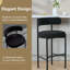 Tabouret de bar rembourré 30 po à dossier bas incurvé et structure en métal-655875538-655875539