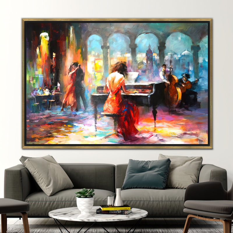 Print on Canvas, 60 cm H x 90 cm W, Gold Floater Framed