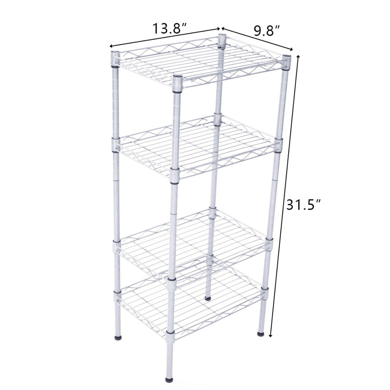 Étagère de rangement rectangulaire en acier au carbone à 4 tablettes
