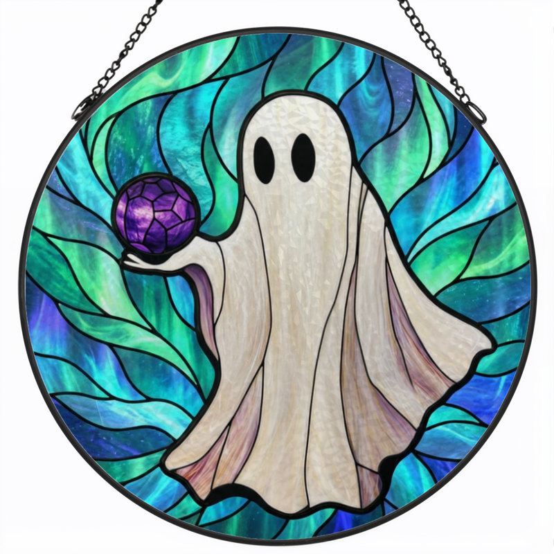 Vitrail en verre coloré 12 "H Ghost