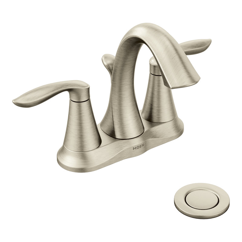 Eva Centerset Bathroom Faucet with Drain Assembly, Brushed Nickel