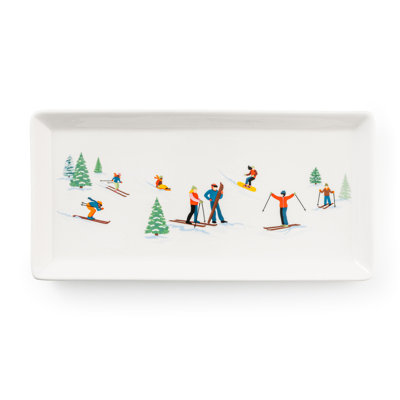 Ski Patrol Rectangular Platter, 13-Inch