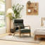66cm Wide Mid-Century Solid Wood Frame Upholstered Armchair with Lumbar Support Pillow-1517232011
