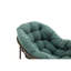 Chaise berçante de patio, kaki, tissée à la main, coussin épais, conception spacieuse, pour la véranda