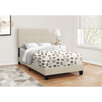 Charming Upholstered Bedroom Platform Bed with Transitional Style, Combining Elegance and Comfort for a Timeless Look