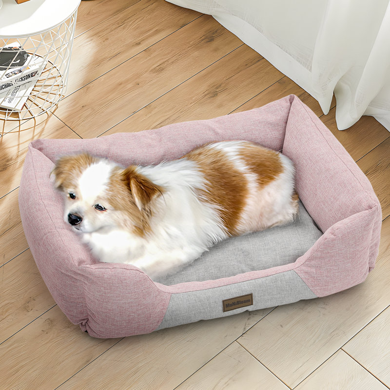 Cuddler Dog Bed, Dog Sofa Bed with Sides, Non-Slip Bottom for Small & Medium Dogs, Machine Washable, Soft Pink