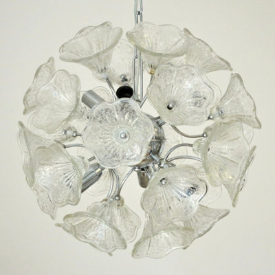 Lustre en chrome 16 lumières Hristofer