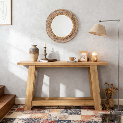 Narrow Sofa Table,Two-Tier Console Table