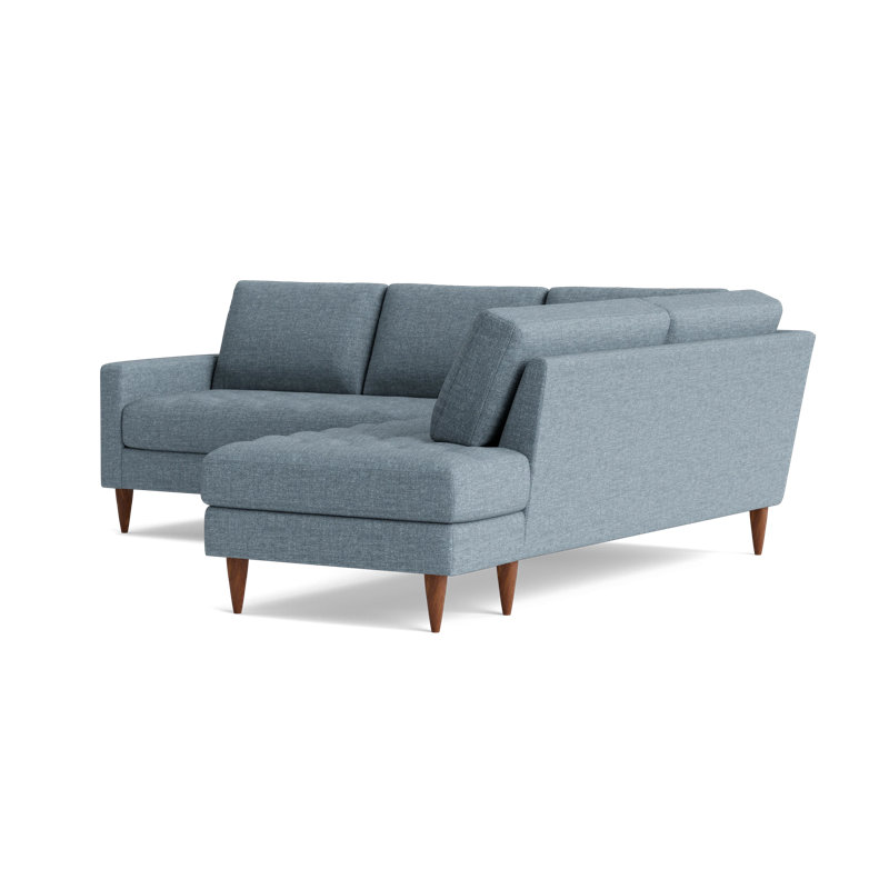 MCM Sectional With Bumper (95" X 95"), Right Hand Facing, Performance Velvet - Denim