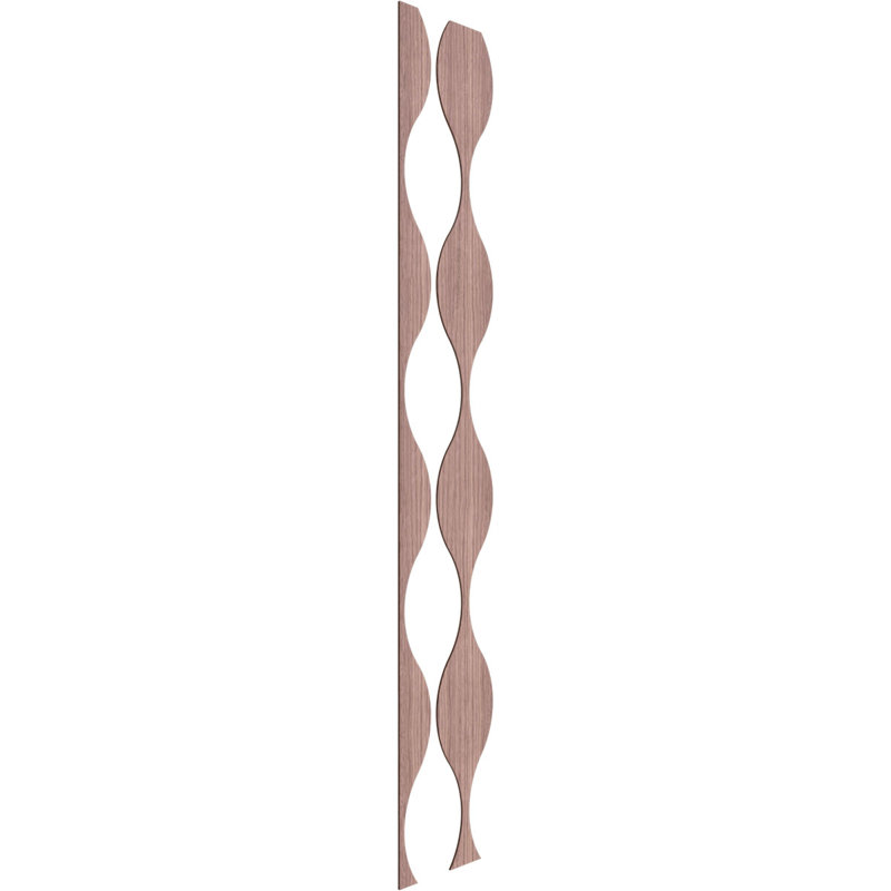 Ozark Adjustable Wood Decorative Slat Wall Panel Kit, 94" H x 9" W x 0.25" D, Walnut
