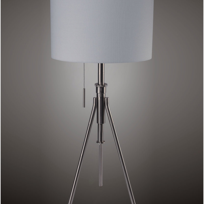 Lampe de table à trépied réglable 32-37 "H, trépied moderne, Blanc doux