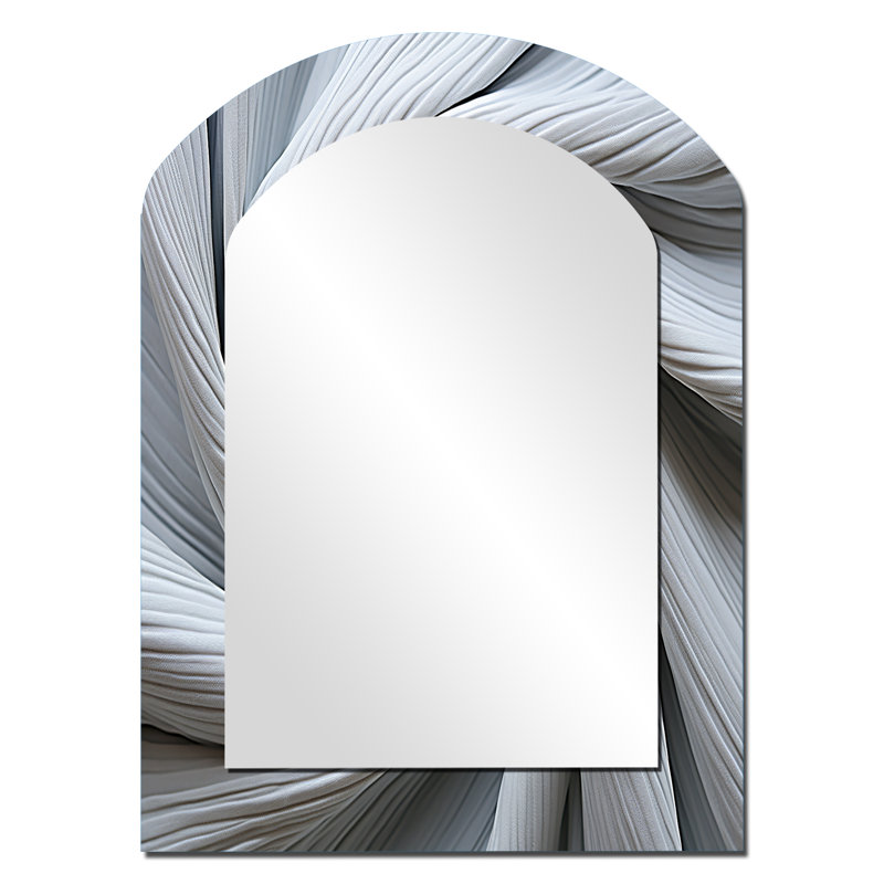 Spiral spiral sprial I - Miroir mural blanc moderne, 34 po x 25 po