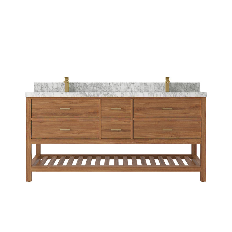 Ensemble de meuble-lavabo double 72 po Parker, Marbre de Carrare