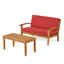 Causeuse de patio et table basse, couleur principale, bois, coussins d'eau, l 52,53 po x P 32,23 po, H 31,25 po