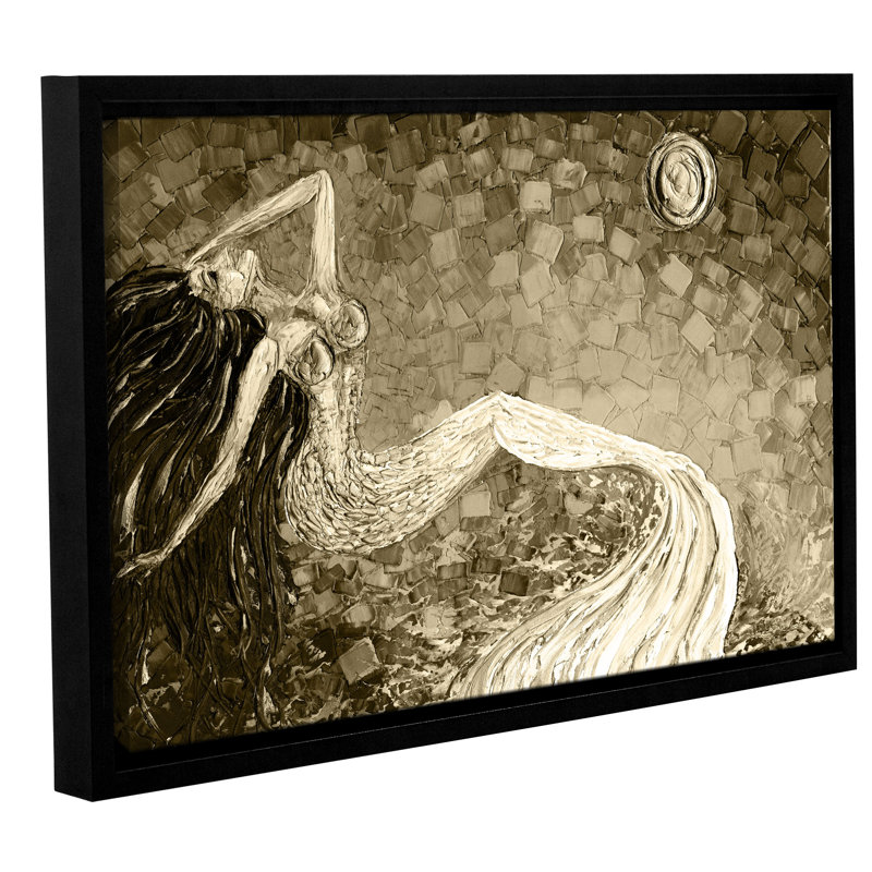 « sirène sépia », reproduction d’art encadrée, H 12 po x l 18 po x P 2 po