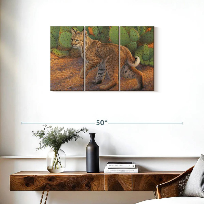 Brampt Curious Bobcat, 20" H x 33" W