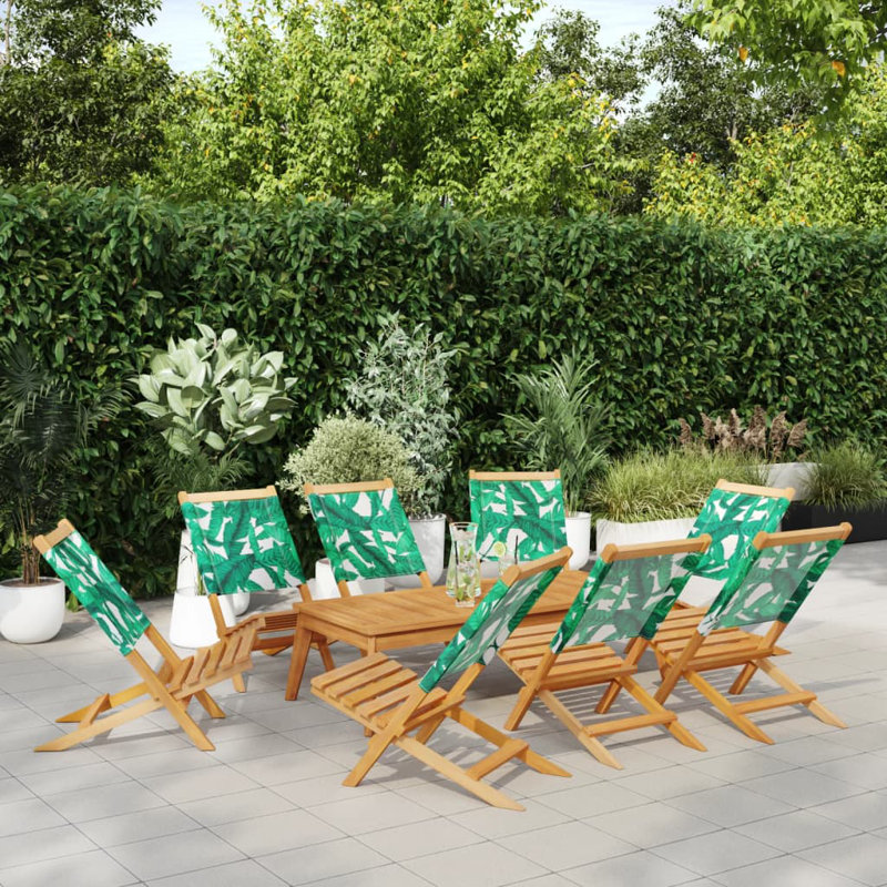 Solid Wood Folding Chair Set