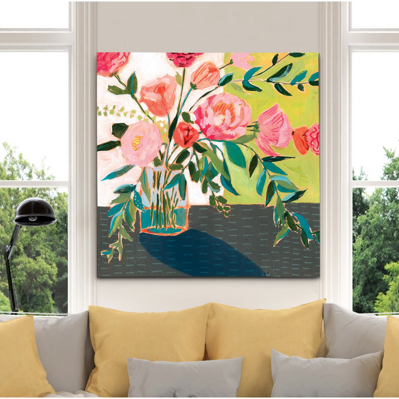 «Quirky Bouquet I», peinture, H 32 po x l 32 po x P 1,5 po, Toile tendue