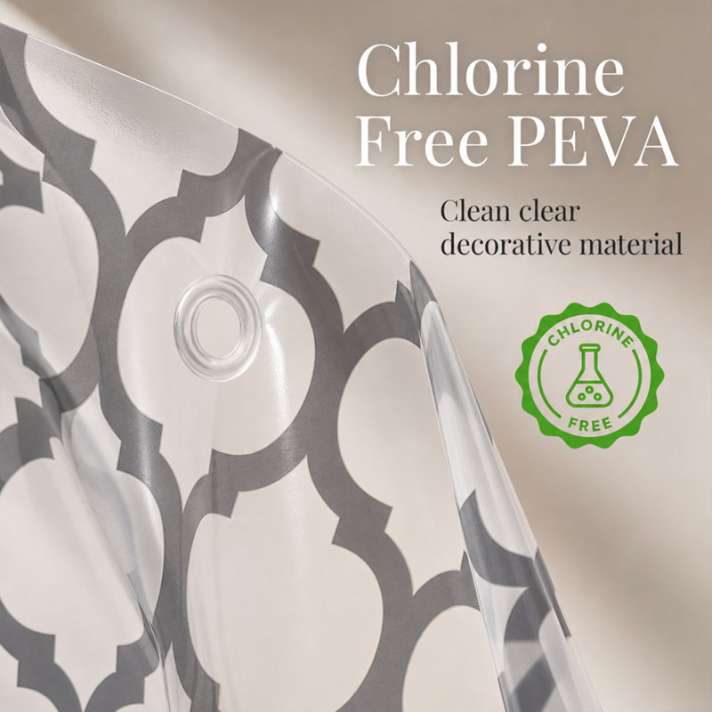 Abstract Transparent Peva Shower Curtain