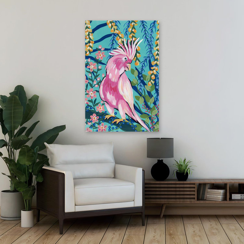 Cacatoès contemporain et BCBG, H 36 po x l 24 po