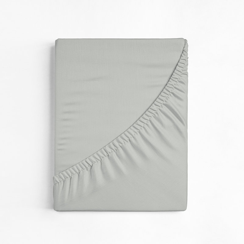 100% Cotton Fitted Sheet, Light Grey, Single (3')