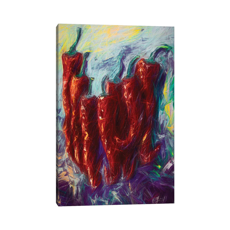 The Essence Of Jalapeno Abstract by OLena Art - Wrapped Canvas Gallery-Wrapped Canvas Giclée, 152.5 cm H x 101.5 cm W
