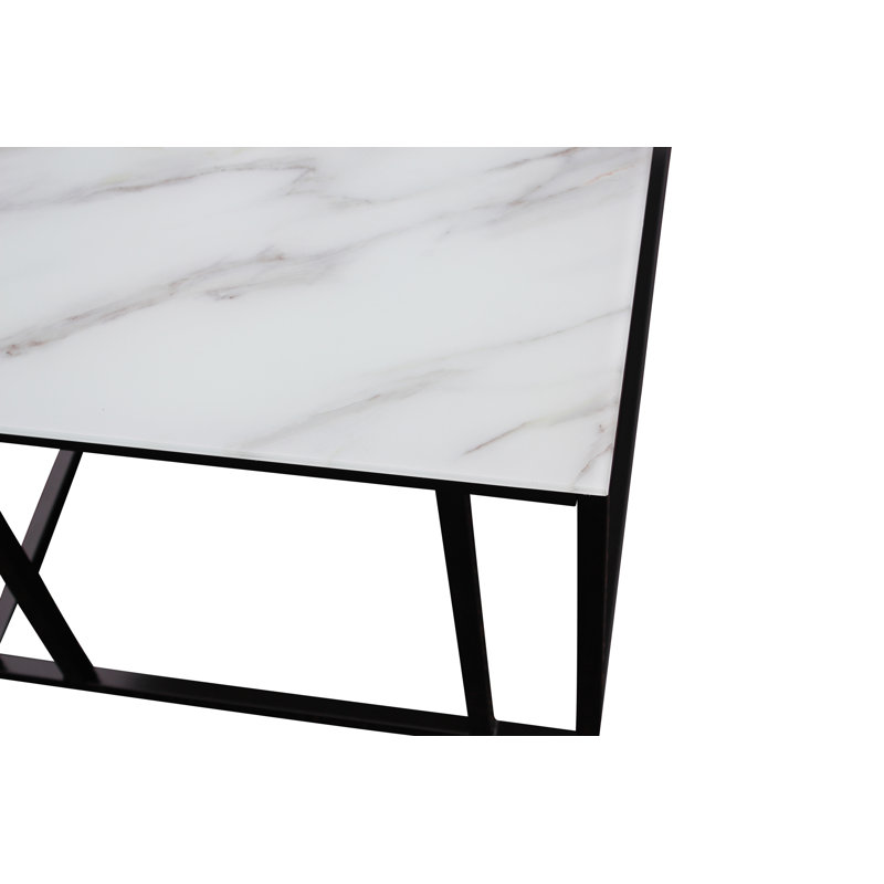Magnani 120cm Glass Top Console Table, Black