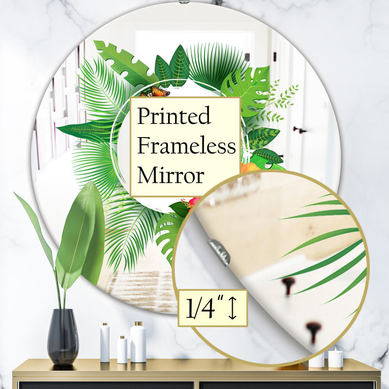 Miroir mural, H 23,6 po x l 23,6 po