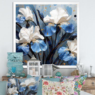 " Blue And White Garden Of Irises I "
