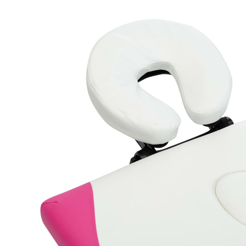 Table rectangulaire pliable réglable 75,5 po, Blanc / rose