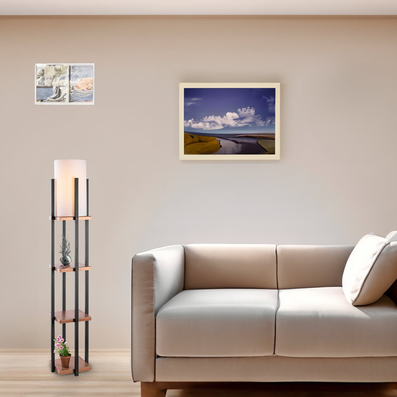 Saeshta 51.18'' Column Floor Lamp, Brown