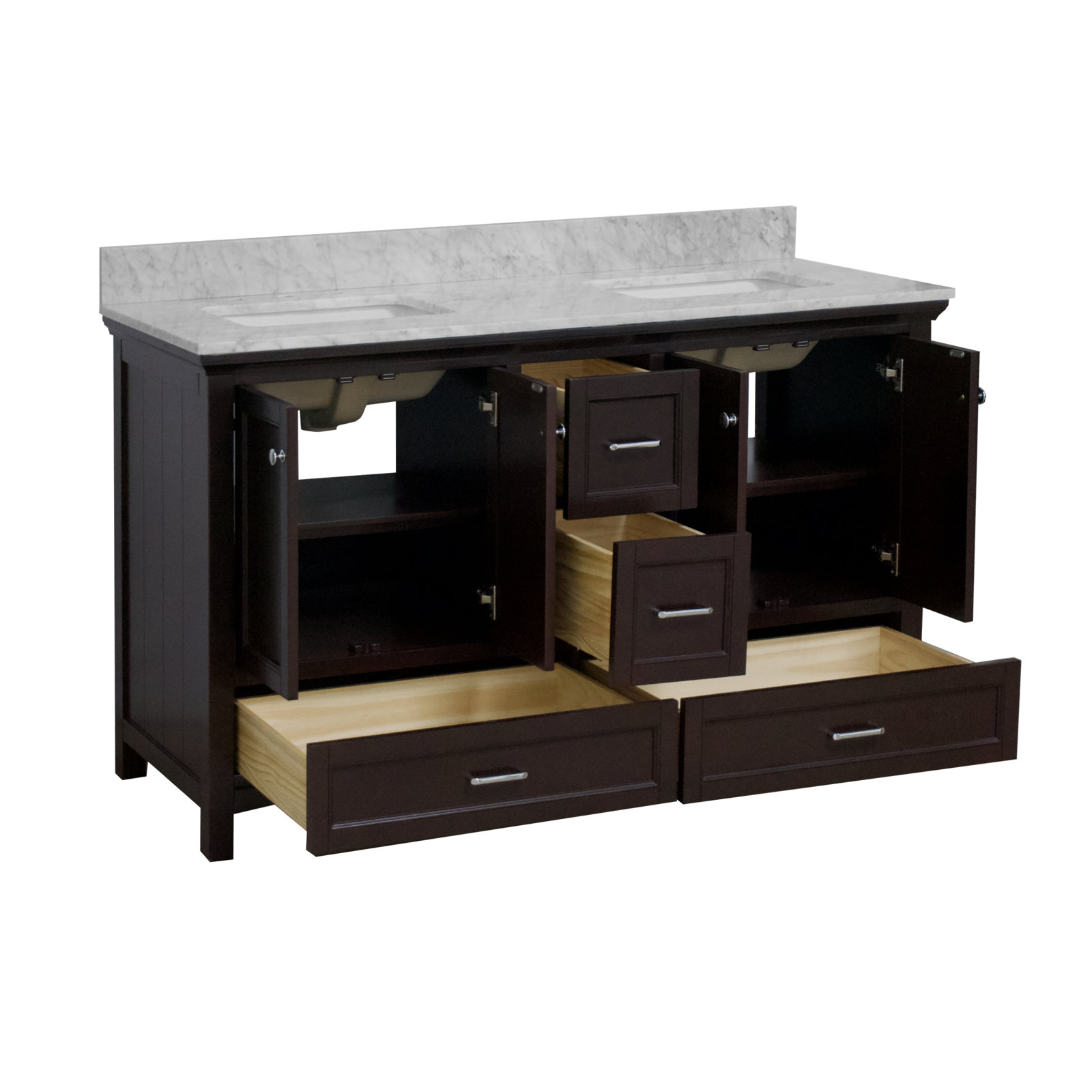 Maven 60'' Double Bathroom Vanity, Chocolate
