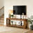 Rustic Brown Industrial Low Media Console Modern 63" TV Stands for TVs up to 55''/65''/70''for Living Room, 2 Tiers Minimalist Entertainment Center