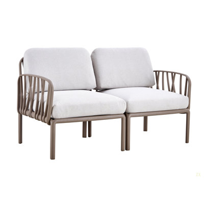 Canapé de jardin pour l'intérieur et l'extérieur avec canapé et coussins moelleux pour l'extérieur