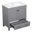 Meuble-lavabo gris 60 po, double vasque, tablette de rangement et portes - Armoire fonctionnelle de qualité 60 po avec tiroirs en céramique-1606061708