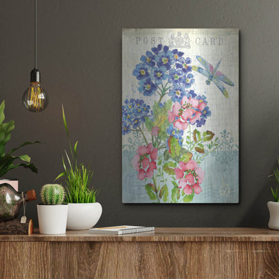  «Post card Botanicals 1» par Jean Plout, art mural en métal, 12 po x 16 po