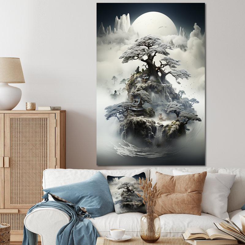 Mystical Bonsai 3 - Art mural bonsaï, Toile tendue, H 32 po x l 16 po